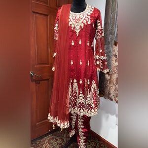 Red Indian Shalwar Suit